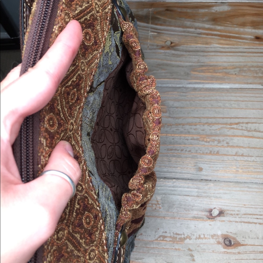 FOSSIL Cloth & Leather Crossbody Handbag - Picture 2 of 8